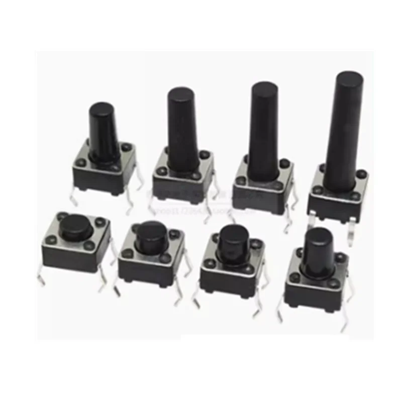 Light touch switch, straight insertion, vertical 4-pin micro action button 6 * 6 * 4.3/4.5/5/6/7/7.3/8/9/19/30MM