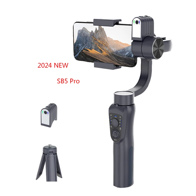 2024 новый тип S5Bpro 3 оси AI Gimbal 360 вращение для отслеживания лица Мобильный телефон стабилизаторы с заполняющим светом смартфона