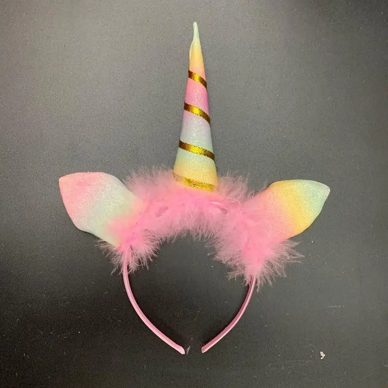 Unicorn Fancy Dress Pink Angel Feather Wing with Unicorn Headband Princess Wings for Kids Girls Halloween Christmas Party