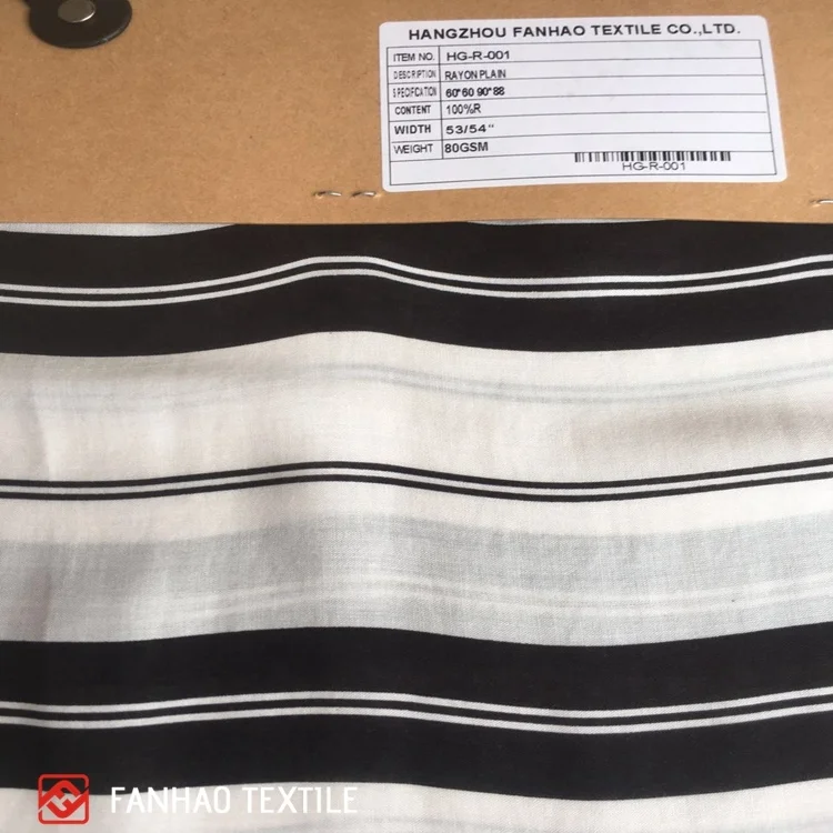 Модная стильная мягкая дышащая полосатая ткань из 100% вискозы для женской одежды