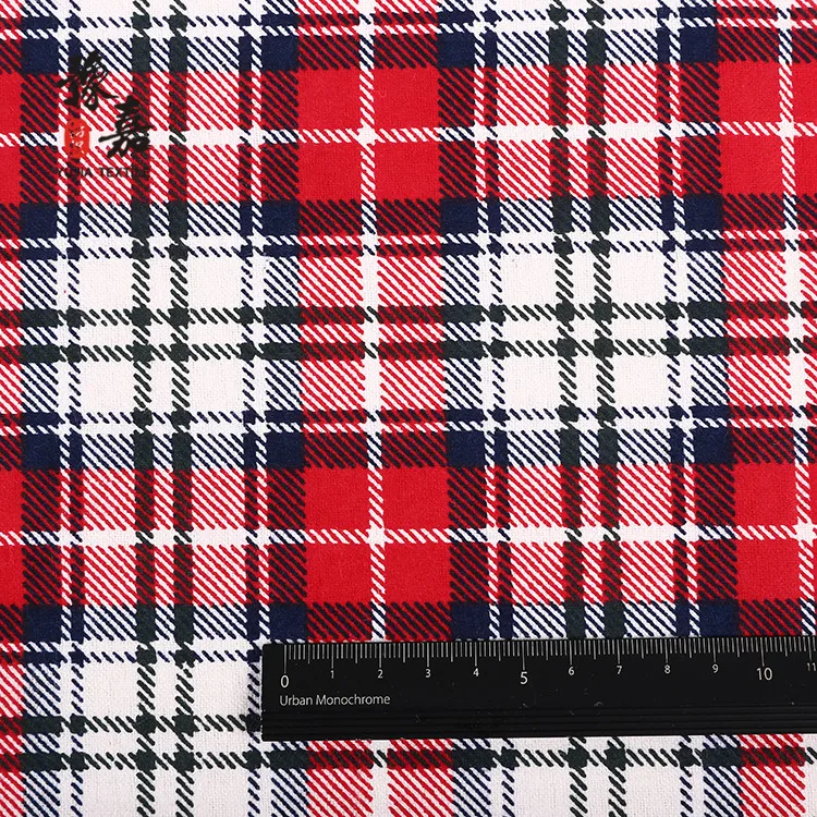 Wholesale cotton check flannel printed design fabric for sale christmas