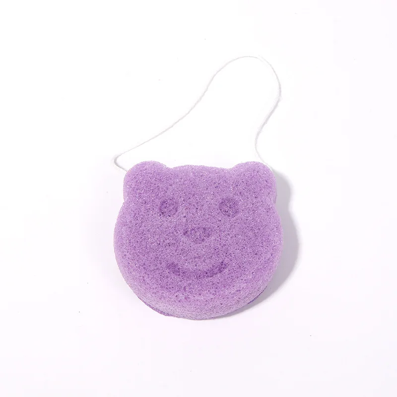 Free Sample 100% Organic Natural Colorful Japan Facial Face Cleaning Puff Sponge Konjac Sponge