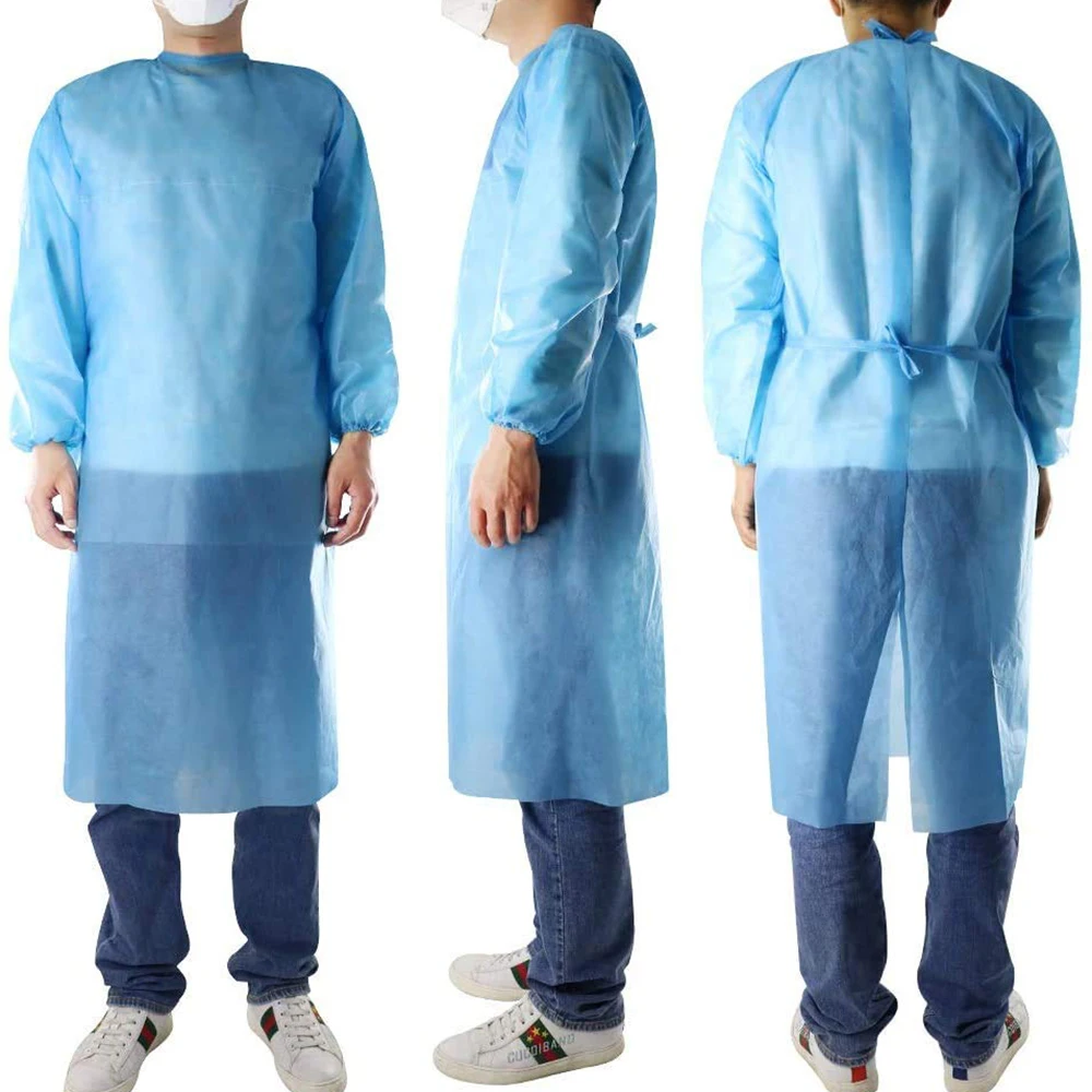 AAMI Level 3 SMMS Disposable Non woven Isolation Gown Surgical gown Blue Yellow Color