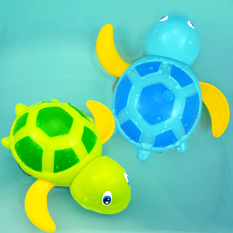  Милые Игрушки для ванны с животными из мультфильмов черепаха Классическая Детская водная игра плавающая заводная цепочка игрушка