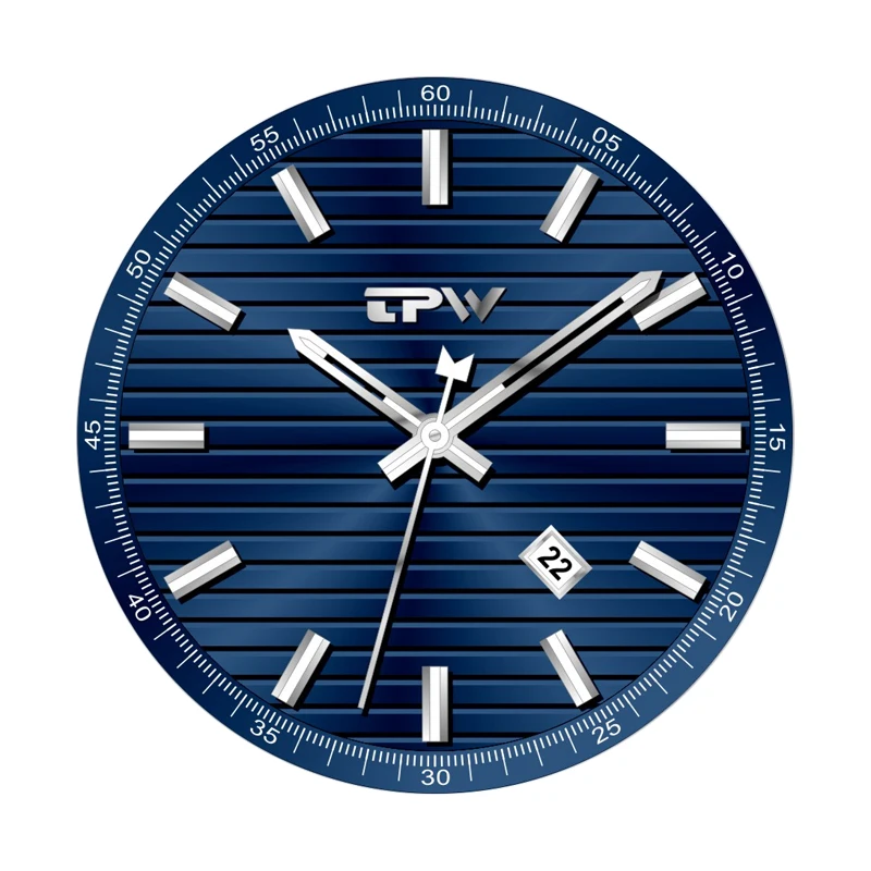 Custom Low MOQ Design Men Watch Dial Parts Changing Color Bule Green Face Dial For Watches