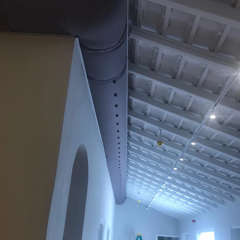 Flame Retardant Sound Attenuator Ducting Porous HVAC Round Duct With Support Fabric Air Duct