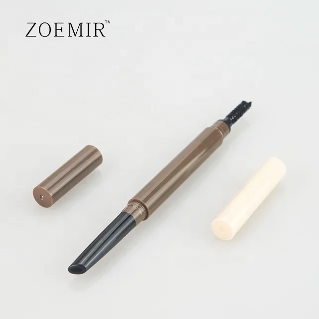 Kajal eyeliner pen white black brown custom design double end eyeliner eyebrow pencil with brush