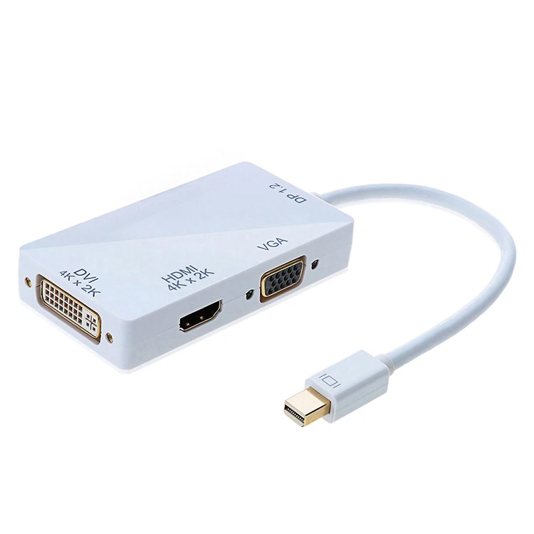 3-in-1 Mini DisplayPort(Thunderbolt) to HDMI/VGA/DVI Adapter Converter Male to Female