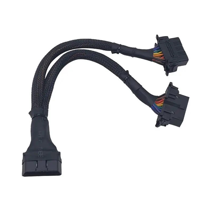 OBD 16PIN 1 male to 2 Female 16 Pin OBD extension cable splitter cable Y Cable OBD Socket