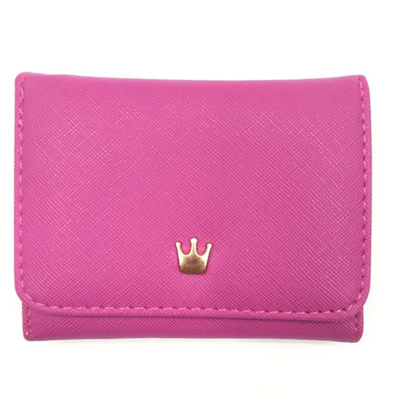 Lady Wallet Women  Crown Decorated PU Leather Money Purses Small Fold  Female Coin Purse Card Holder