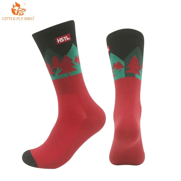 Little Fly Bird Custom logo your design women breathable running nylon cycling  sport socks bike socks for men