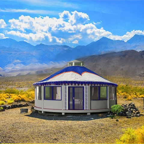 
luxury foldable prefab container house prefab villa ger mongolian yurt 