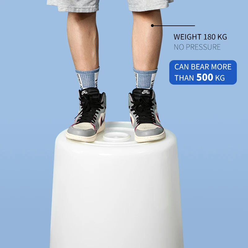 Plastic Large Round Bucket Food Grade Water Storage Bucket with Handle and Lid Durable Home Application