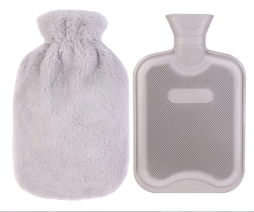 Премиум классическая резиновая бутылка для горячей воды с роскошным плюшевым флисовым покрытием из искусственного меха