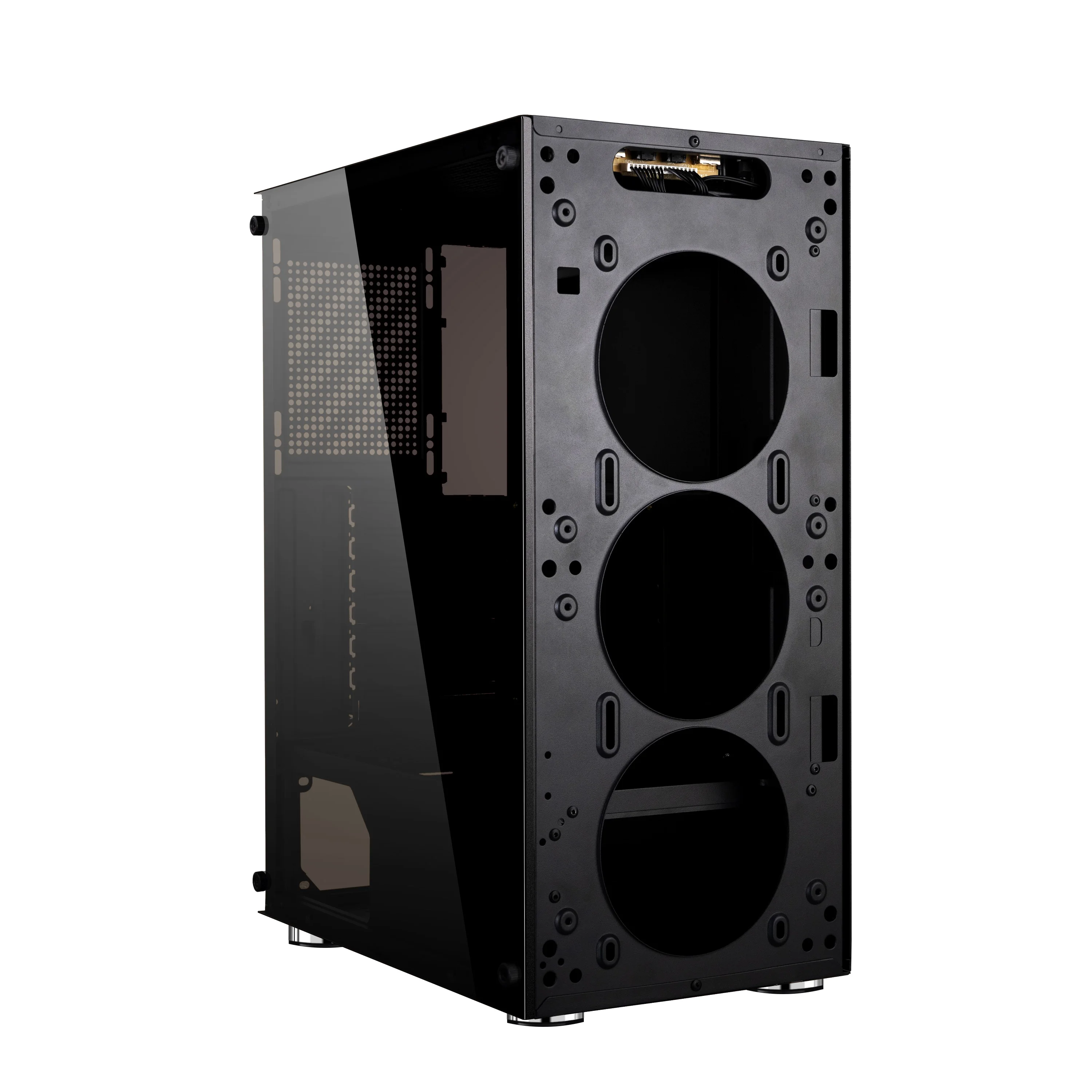 Оптовая продажа заказной прозрачный белый atx pc чехол с RGB светом