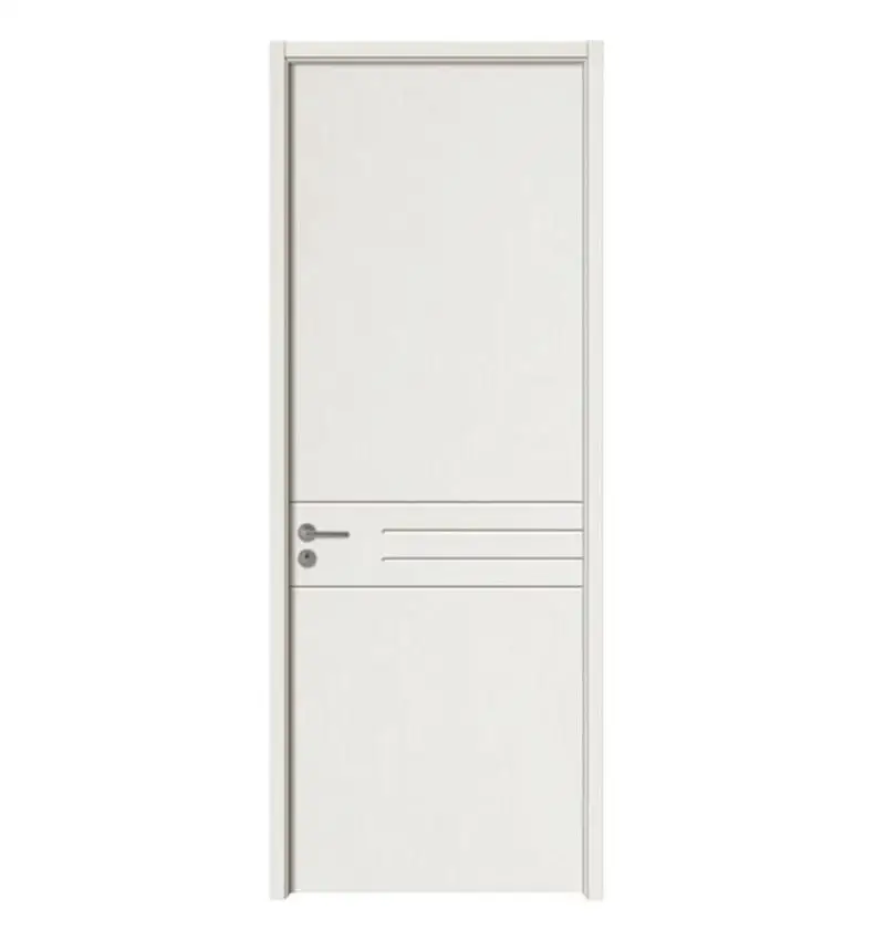 Modern Flat Panel Wood Plastic Composite Door Waterproof Hollow Core Interior Door WPC Bedroom Sample Door