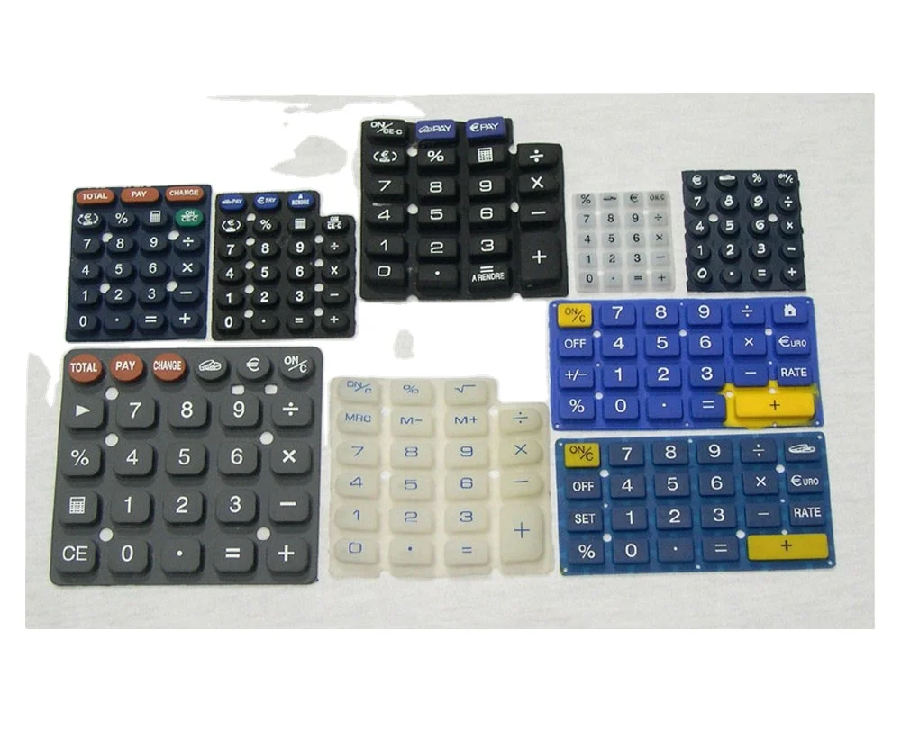 Custom Electronics Calculator Contact Membrane Remote Keypad Keyboard Press Conductive rubber silicone Push buttons