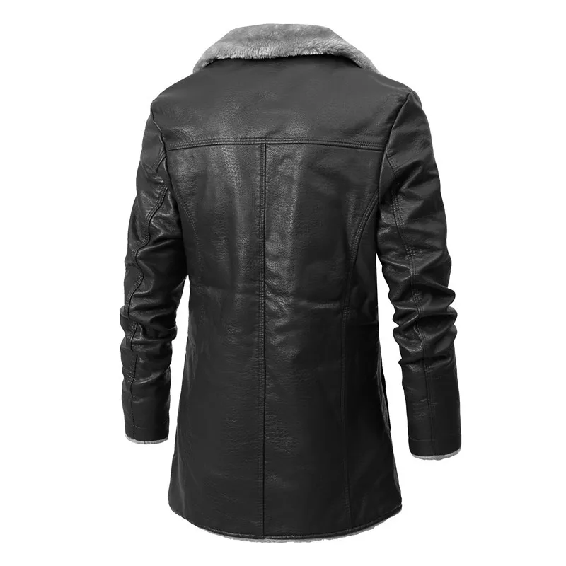 Q10R1131-Jacket Plus Size Plus Velvet Large Lapel Suit Fur Plush Leather Jacket For Men
