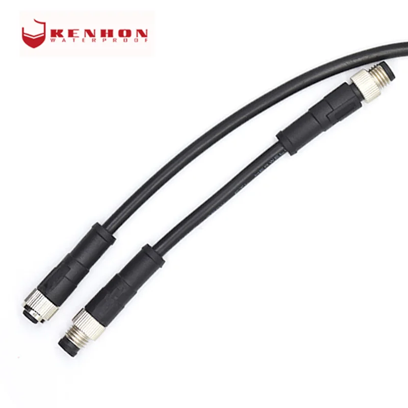  M8 Waterproof IP67 connector 3 4 5 6 pin male and female panel mounting connectors with