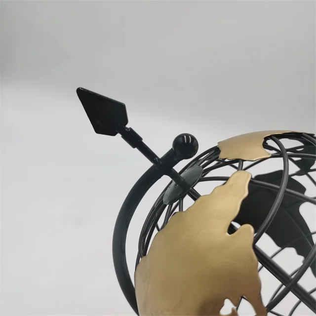 
World 31*16*26 black gold office table metal accessories globe for home decoration 
