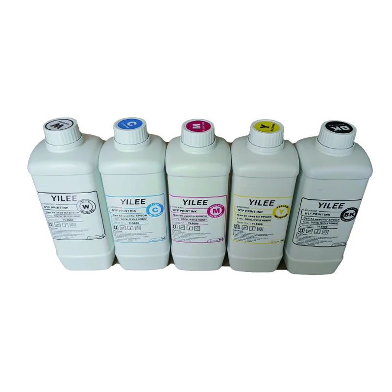 YILEE 1KGS Dtf чернила CMYK белые пигментные теплопередающие ПЭТ пленка для DX5 4720 I3200 XP600 XP15000 L8050 струйных принтеров DTF