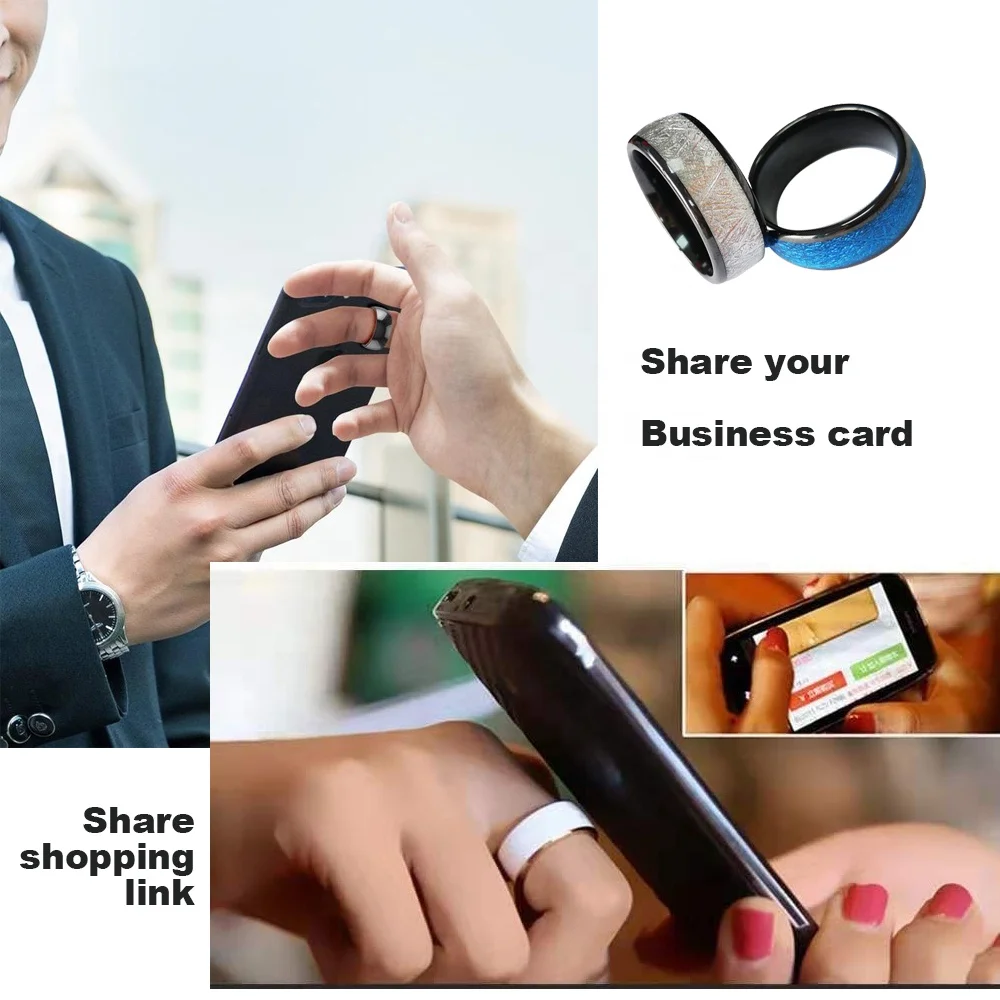 CMRFID 125khz T5577 13.56mhz rfid ring rewrite dual chip ceramic antenna magic nfc smart ring for contactless payment