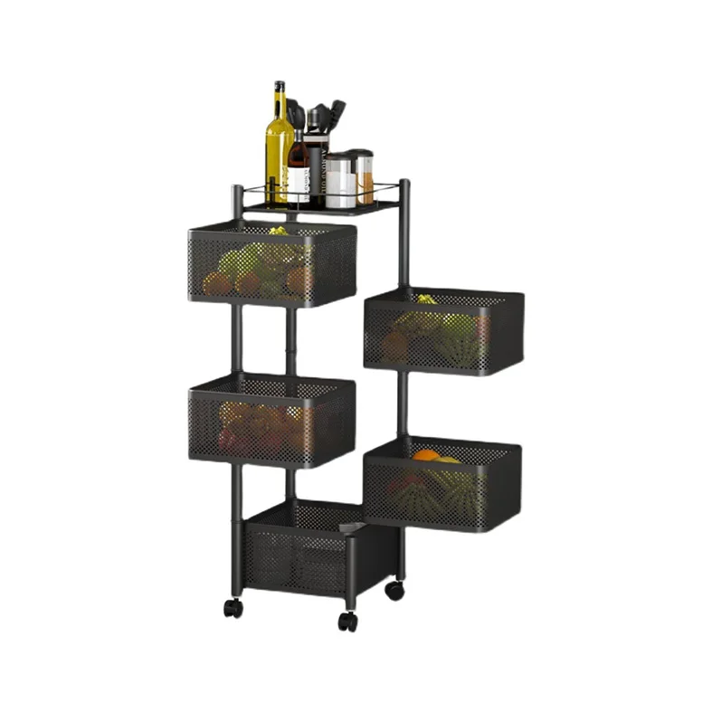 Kitchen rotating vegetable storage rack floor multi layer corner rack vegetable basket storage rack