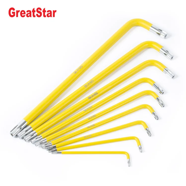 9 шт. Torx на конце длинный рука хром-ванадиевая сталь шестигранный ключ декодер каналов кабельного телевидения с пластиковый стеллаж для выставки товаров шестигранный ключ декодер каналов кабельного телевидения