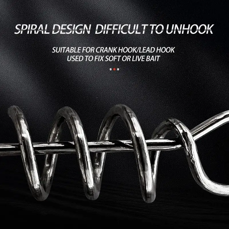 100pcs Stainless Steel Spring Lock Pin Needle Soft Lure Worm Crank Twist Lock Crank Hook Spring Lock Pin Needle