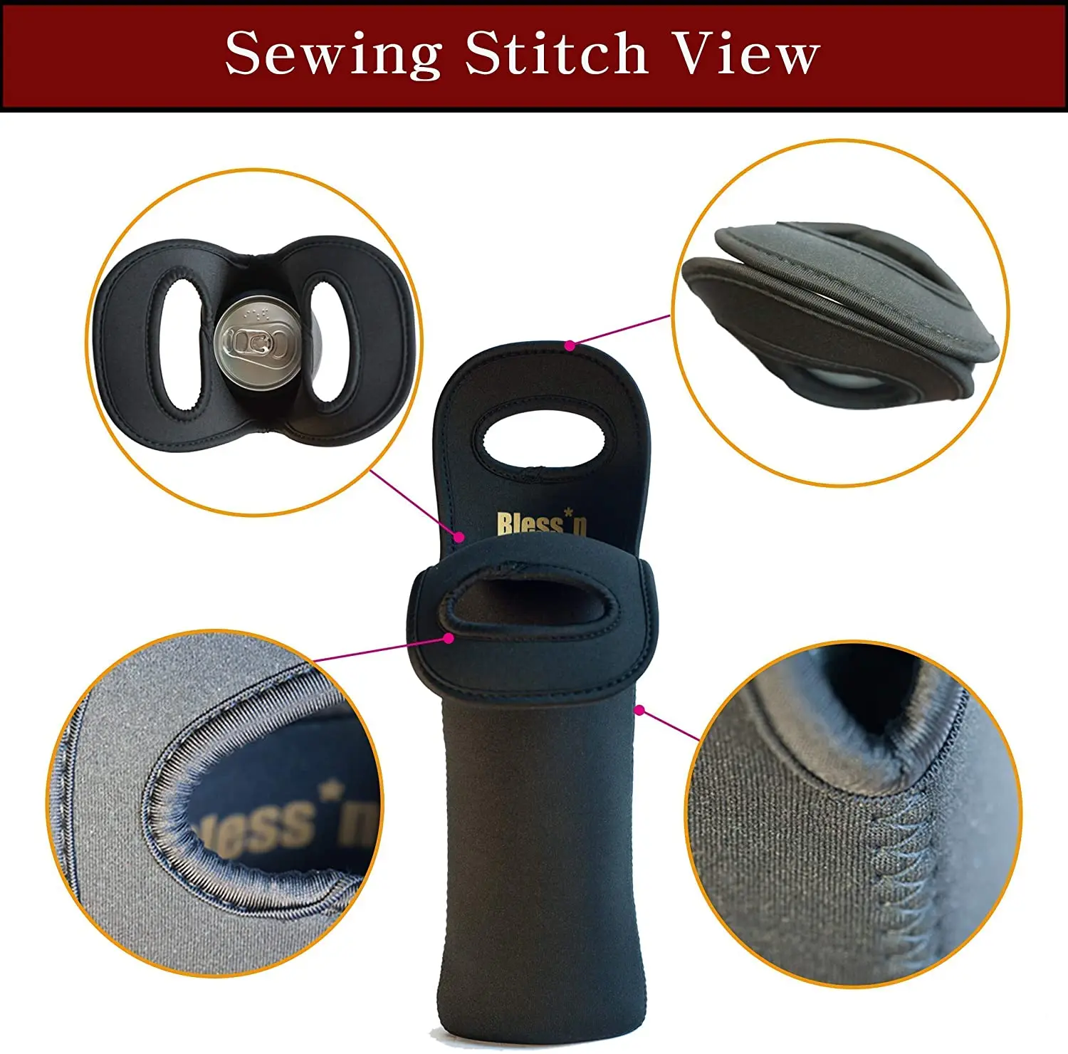 Factory Customer Logo Waterproof Neoprene Single Double Wine Glass Stubby Holder Cooler Beer Bottle Carrier Tote Bag
