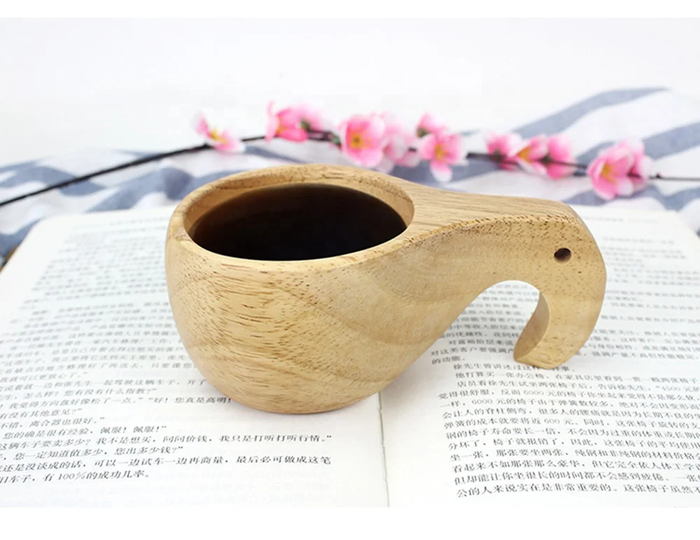 
handmade beech wood tea cup reusable wooden coffee cups wholesale 