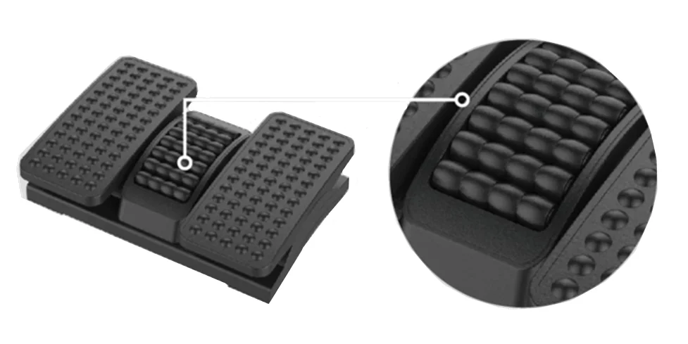 Split type ergonomic new design adjustable plastic footrest