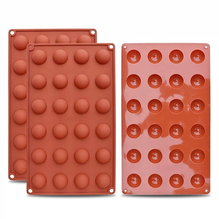 
Mini 24-Cavity Semi Sphere Silicone Mold for Making Chocolate, Cake, Jelly, Dome Mousse 