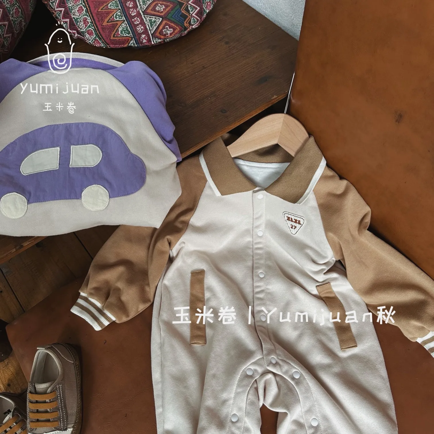 2024 новая одежда для мальчиков ползания и отдыха удобная Двухпанельная цветная с карманами младенцев/малышей