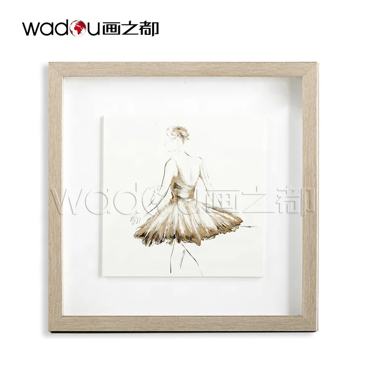 Gift Elegant High Recommended Trendy Ballet Ladies Decorations Home Modern Glass Framed Art Print Frames