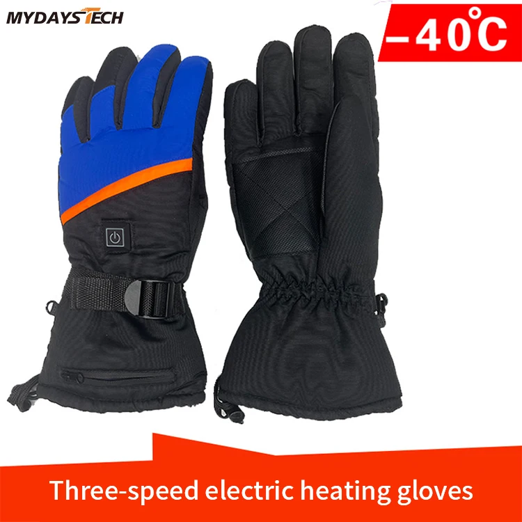 Mydays Tech Windproof Waterproof Thickened Adjustable Touch Screen Design Heated Gloves for Motorcycle Climbing Skiing Gloves