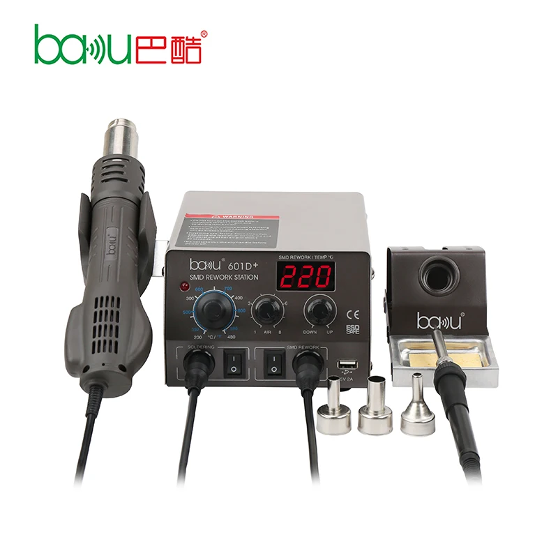 factories smd soldering iron hot air rework station blower for wholesales ba-601D+