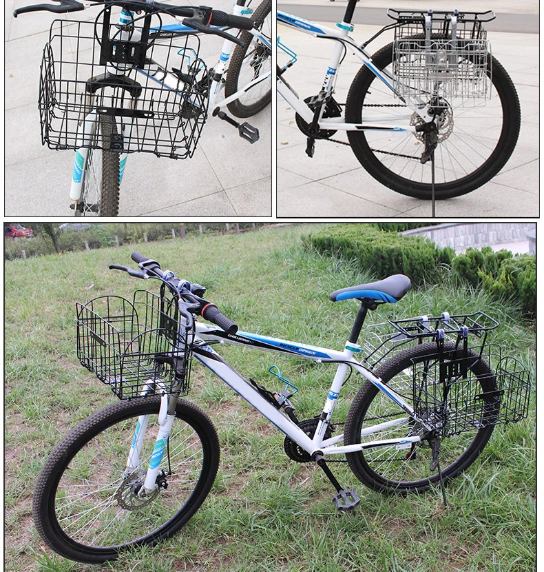 Wholesale Cheap Portable Foldable Side Hanging Bike rack rear basket for bicycle