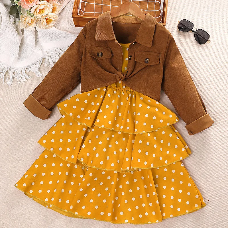 2023 Summer Kids Clothing Denim Jacket Skirt Suits Girls Jeans Wholesale China Children Clothes Baby Girl Lace Dress