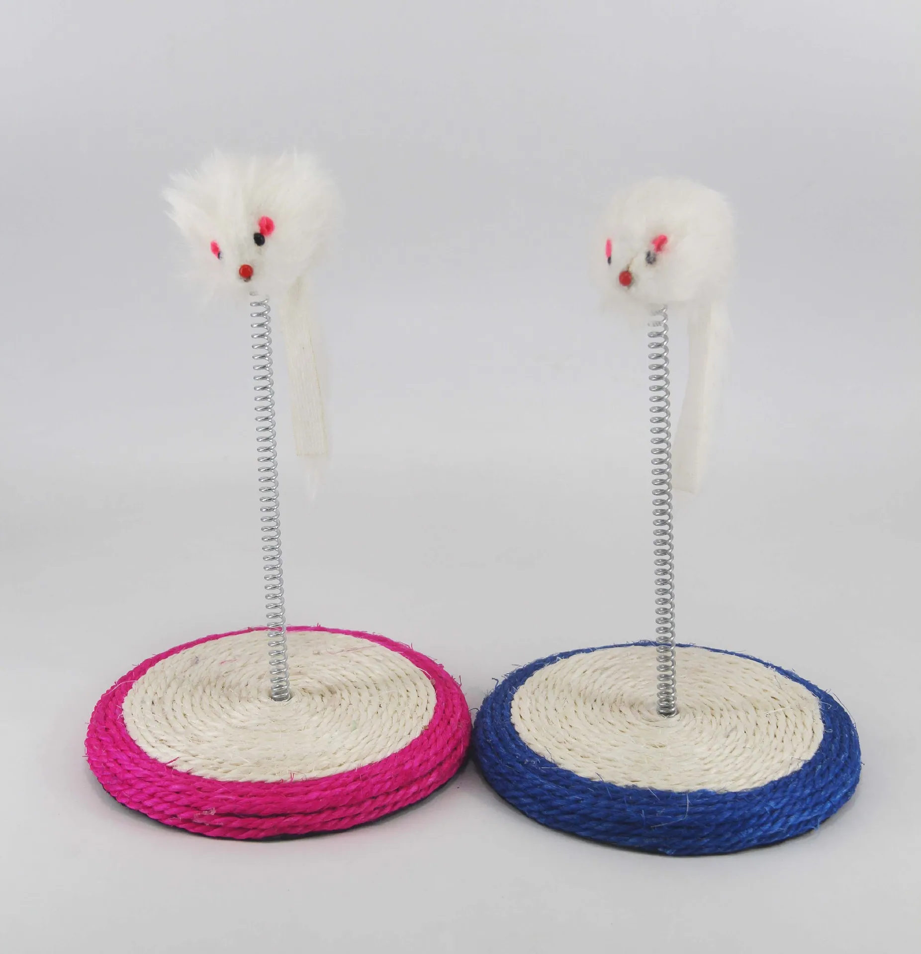 Оптовая продажа, дешевая сизальная пружинная тарелка, Когтеточка, игрушки, мышь, кошка, интерактивные игрушки