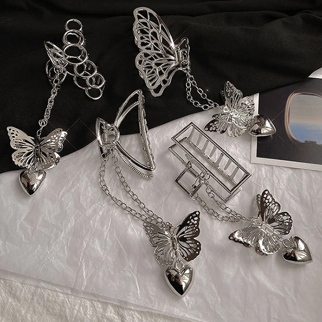 
Ins Web Celebrity Butterfly Heart Pendant Temperament Shark Hair Clip 