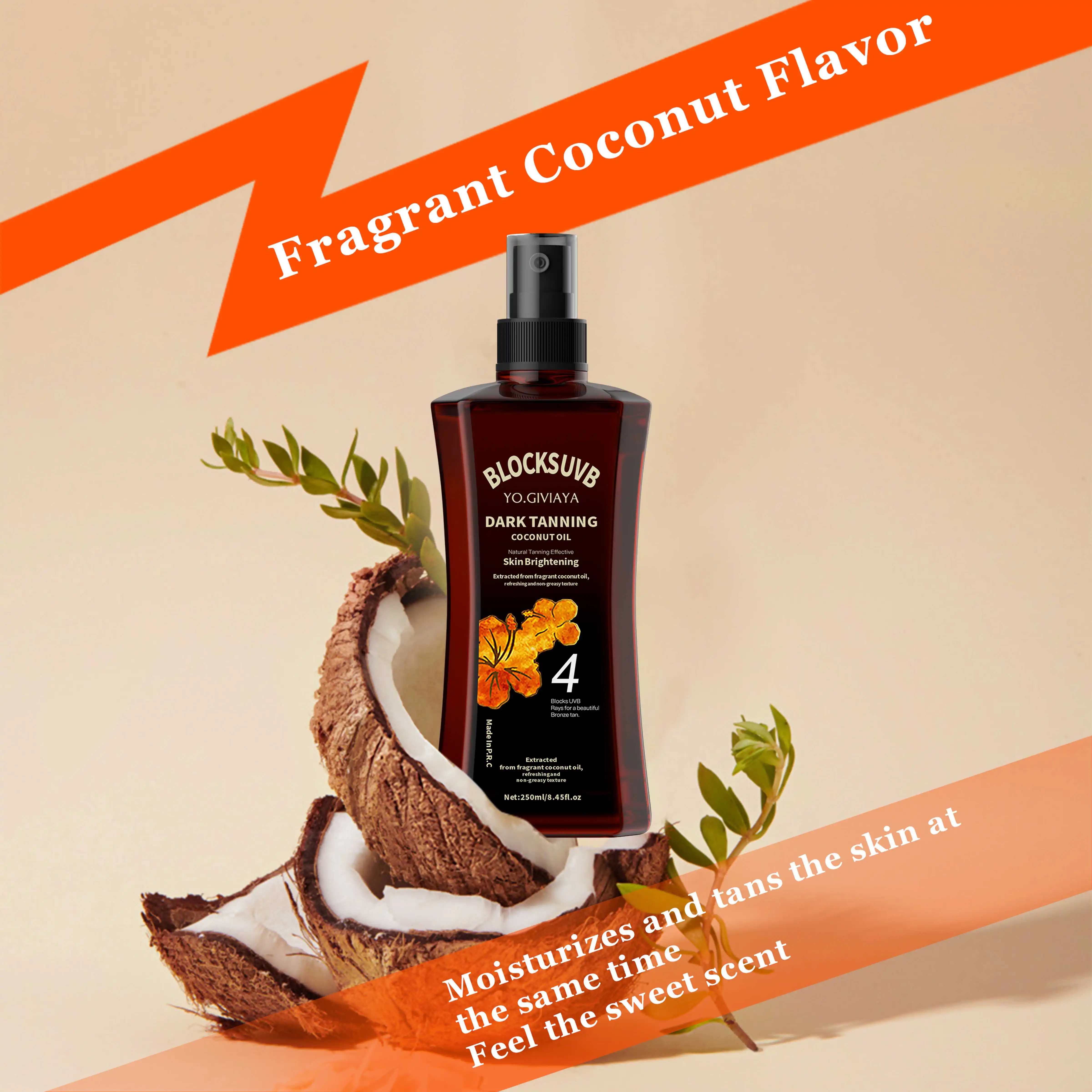 SOLOMUAA Private Label Natural Self Tan Body Oil Instant Tanning Oil Dark Glowing Skin Tanning Oi