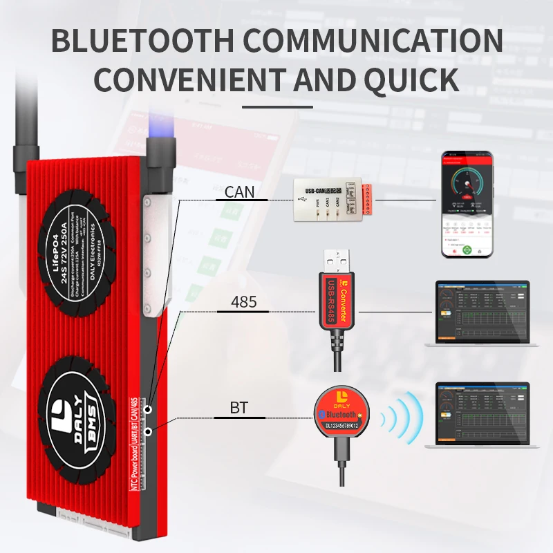 Дейли Смарт bms lifepo4 батарея 4s 120a 150a 12v с UART BT 485