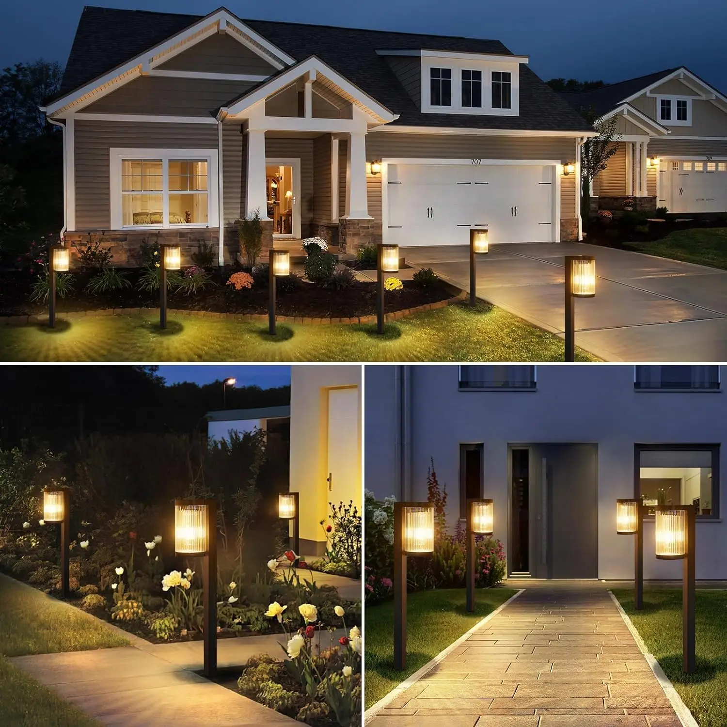 Solar Garden Lights Outdoor Decorative Waterproof Solar Pathway Lights Outdoor for Yard Landscape Path Walkway Decoration