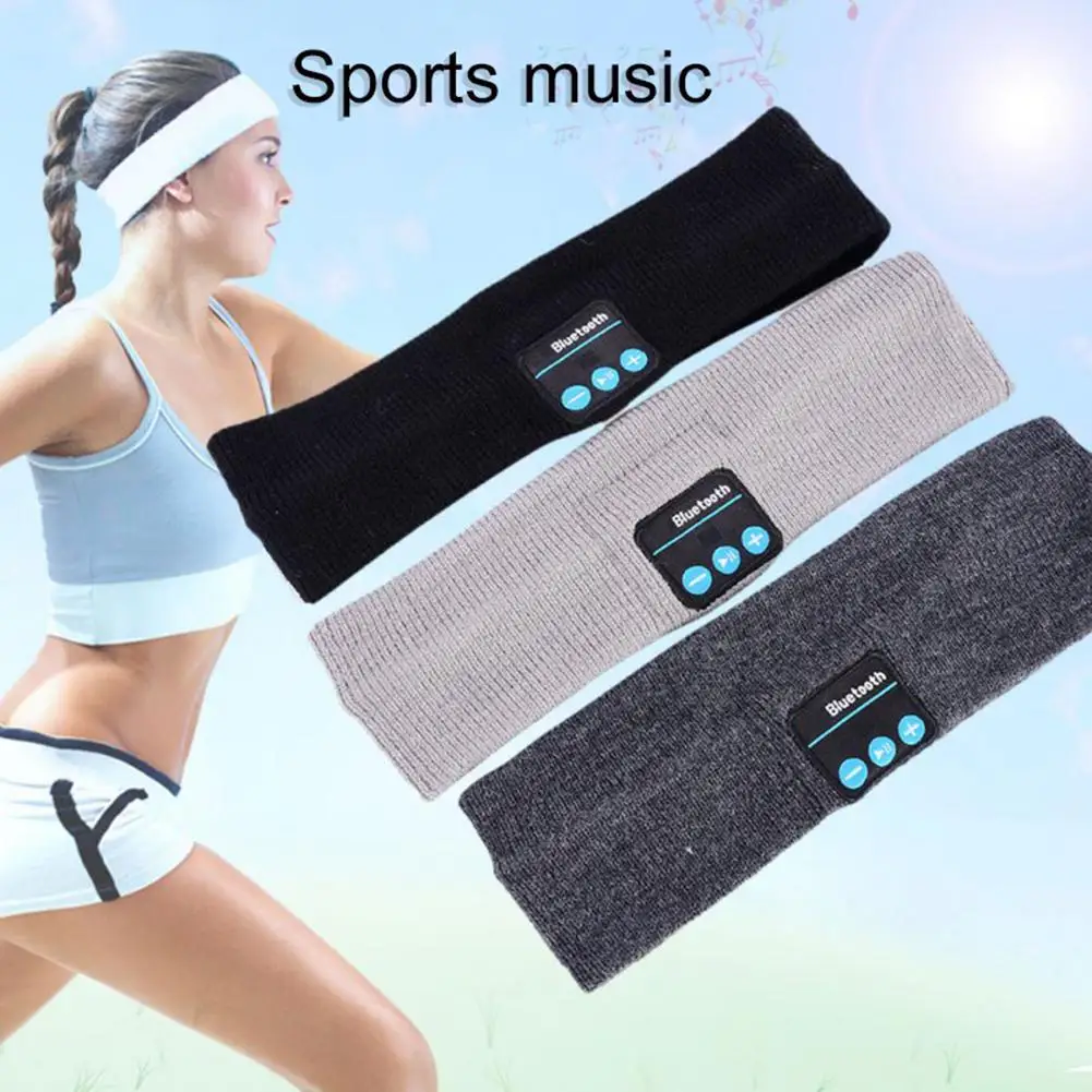 2021 New BT Music Headbands Sport Running Knitted Sleeping Headwear Headphone Speaker Headset Fitness Head Band for man woman