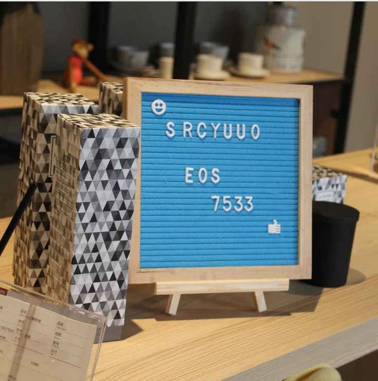  Hot selling wooden letter board 10x10 inch felt with