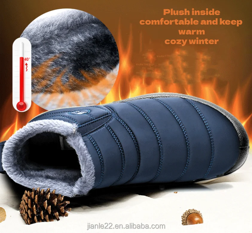 Womens Boots Snow Boot Winter Ankle Booties Warm Outdoor Shoes Waterproof Boots Slip-on Warm Non-slip Plush Cotton Shoes