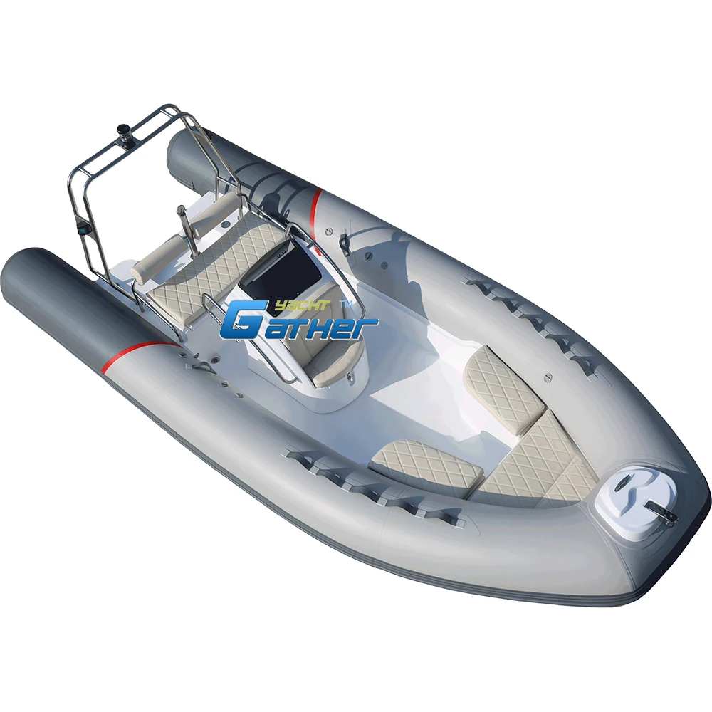 rib520 E 1.2mm pvc inflatable fiberglass boat rib boat for sale with centre console, stainless steel roll bar and skiing loop