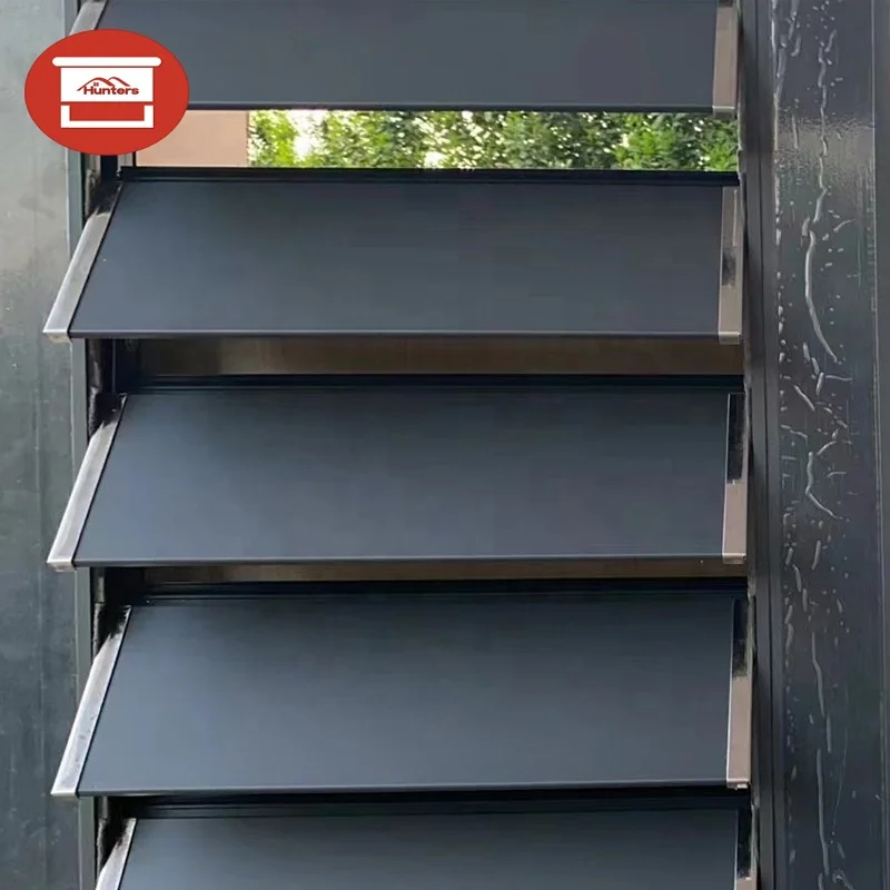 Custom Design Aluminum Plantation Shutter Horizontal Motorized Aluminum Louver Panel