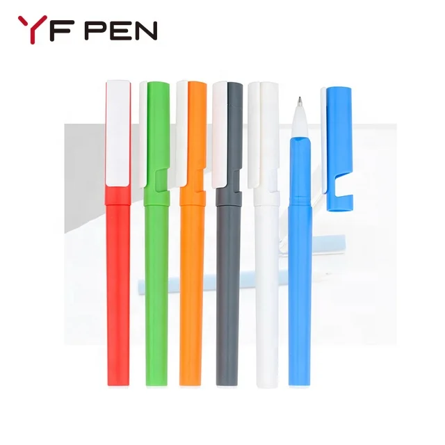 Promotional Wholesale Plastic Mobile Phone Holder Stand Japanese Gel Ink Style Pen Refills 2 IN 1 Gel Pens